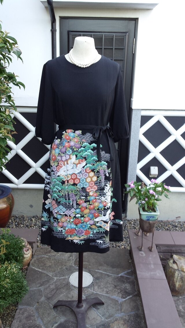 着物リメイク　留め袖(絹100%)　ワンピース