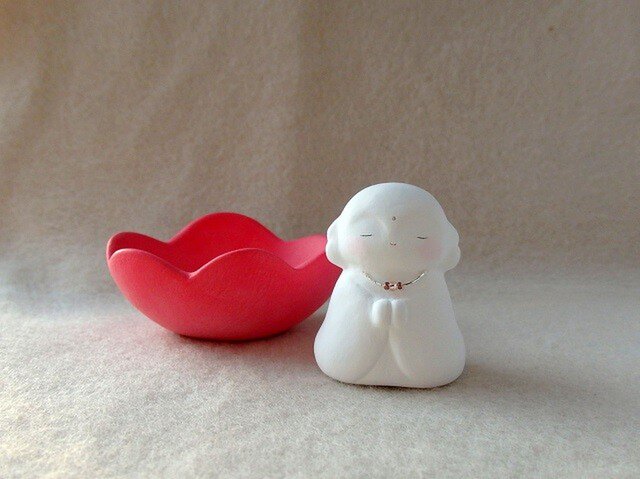 陶製　お地蔵様 在庫限り 六地蔵 絆 お地蔵さん 置物 7.8×5.3cm 日本製 瀬戸焼