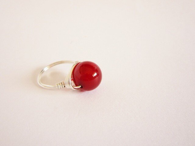 チェリーカルセドニー Wire Ring 3の画像1枚目