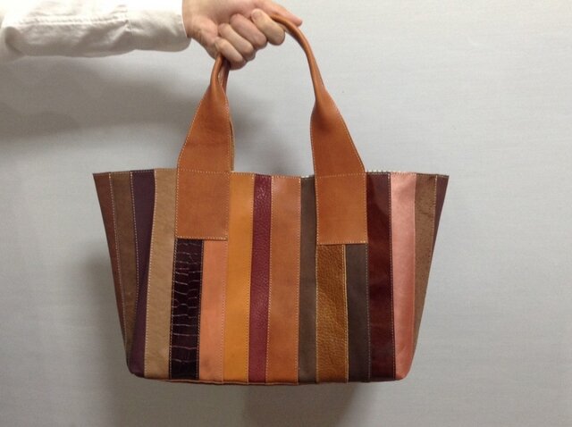 レザーパッチワークトートバッグ200 | iichi 日々の暮らしを心地よく
