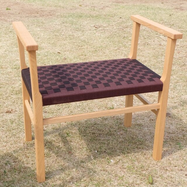 玄関椅子(アクリルテープ、ペーパーコード)の画像1枚目