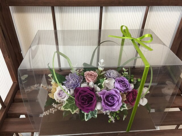 クリアケース入りインテリアフラワーアレンジ クリアケース入りインテリアフラワーアレンジ Amazon｜【公式