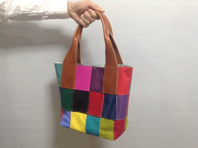 レザーパッチワークハンドバッグ210 | iichi 日々の暮らしを心地よく