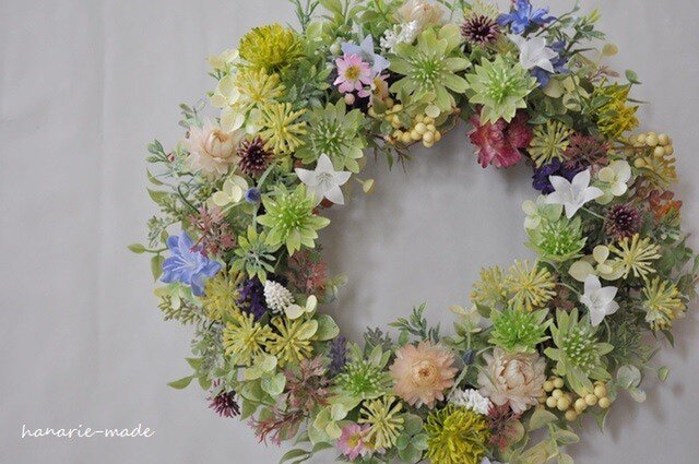 ベルフラワーと小花:wreathの画像1枚目
