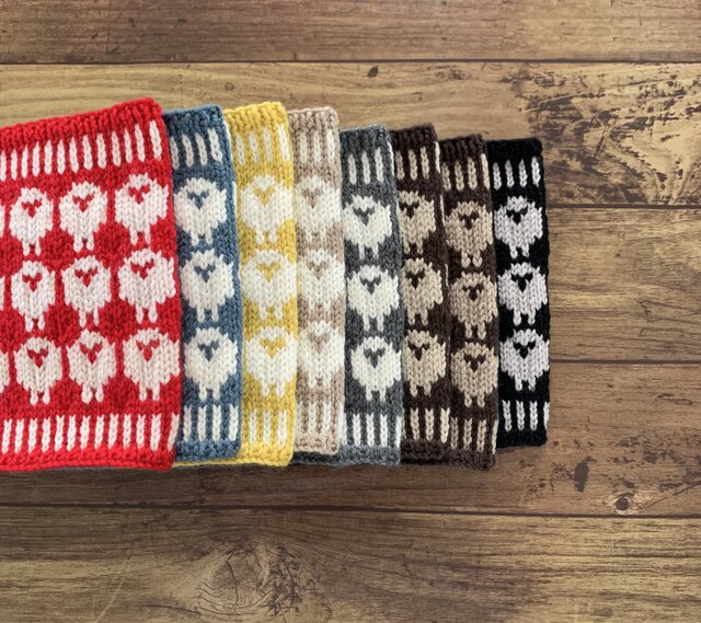 ひつじのネックウォーマー（ミルクティ）男女兼用、子供も着用可