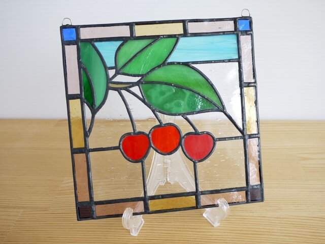 ステンドグラス ミニパネル サクランボ 15cm | iichi 日々の