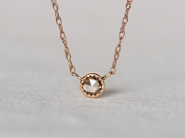 Champagne Old Rose Cut Diamond Necklaceの画像1枚目