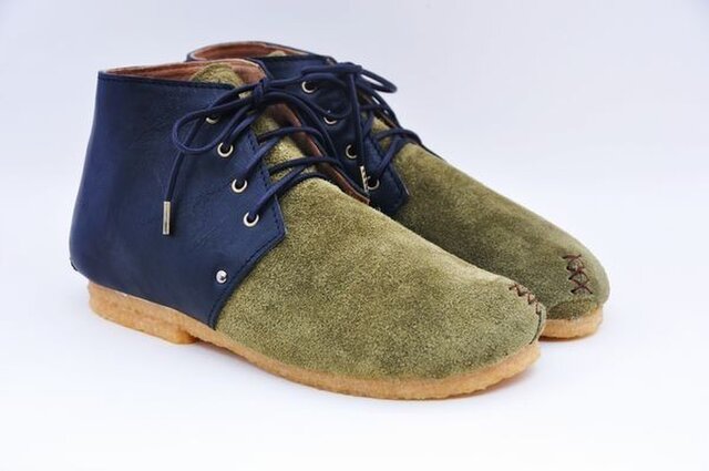 #Tokuyama Shoes:『plie boots』 olive-green&blackの画像1枚目