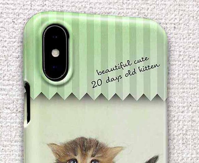 Iphone ハードケース Iphonex Iphone8 Iphone8 Plus 猫 生後日の可愛い子猫 イラスト Iichi ハンドメイド クラフト作品 手仕事品の通販