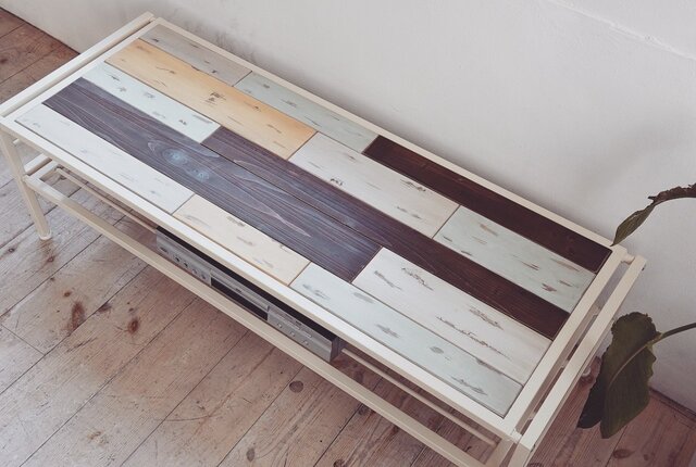 Shabby Chic Wood TV・AV Board 120cm・シャビーシック天然木テレビボードの画像1枚目