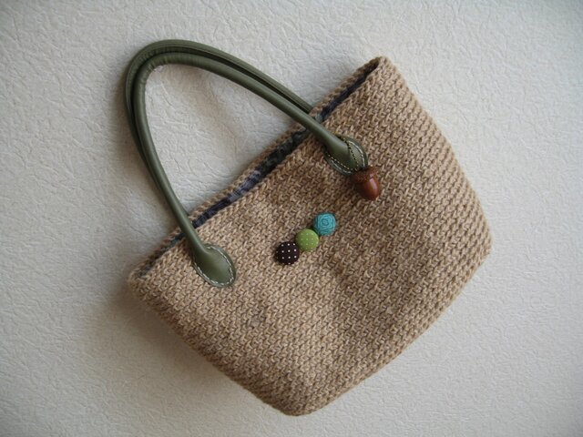 麻ひもスクエアー手提げBagの画像1枚目