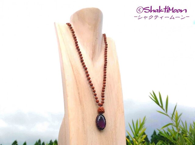 ヒマラヤ水晶×菩提樹(ルドラクシャ)　マーラー 圧倒的な輝き！宝石質 極上キラキラカット水晶 4WAY 高品質