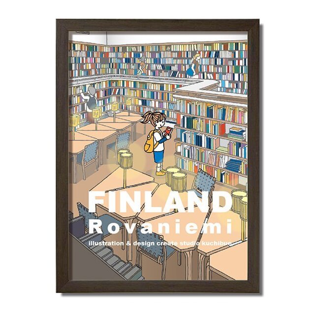 ポスターA3サイズ 図書館/(フィンランド・ロバニエミ)の画像1枚目