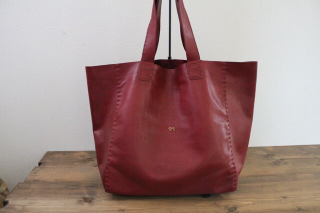 手縫い本革 kuta tote L (ボルドー)の画像1枚目