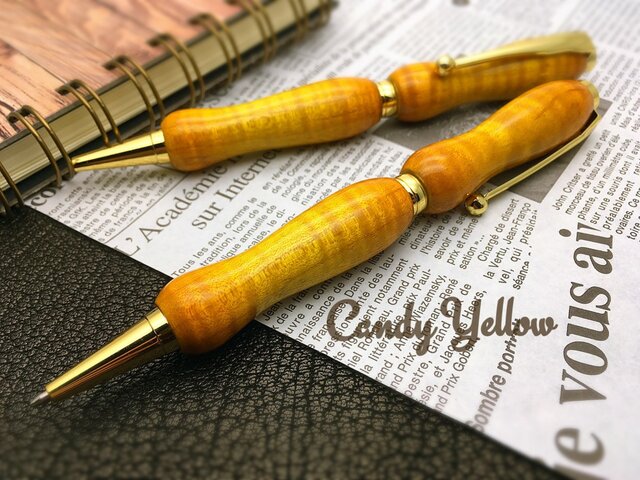 キャンディイエローギター塗装☆Handmadeボールペン☆【送料無料