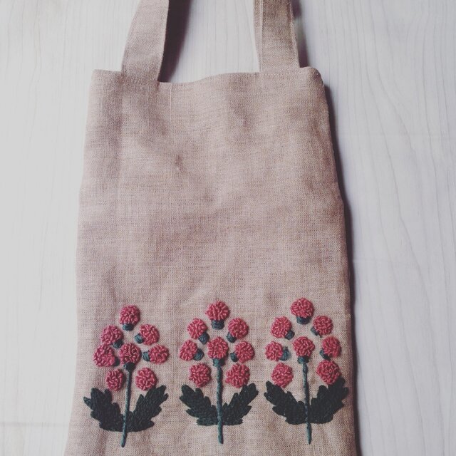 花の刺繍のミニバッグの画像1枚目