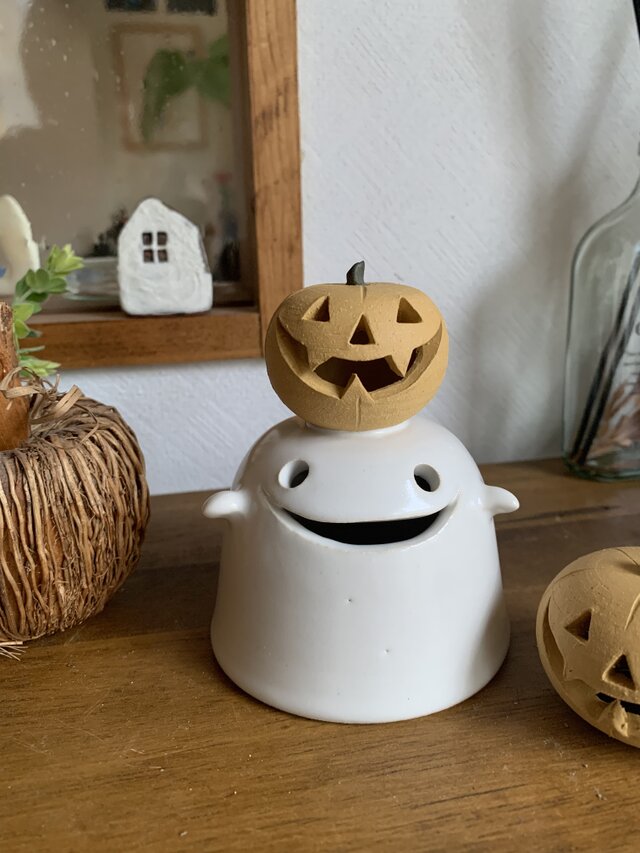 hカボチャのおばけランタン ライト付き