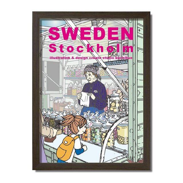 ポスターA3サイズ 小さなキャンディー屋さん/(スウェーデン・ストックホルム)の画像1枚目