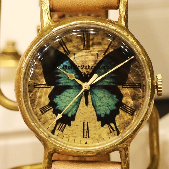 オオルリアゲハの腕時計 Classic Wristwatch blue butterfly Lサイズの画像1枚目