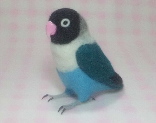 インコ柄ブルーグレー ハンドメイド - 小動物用品