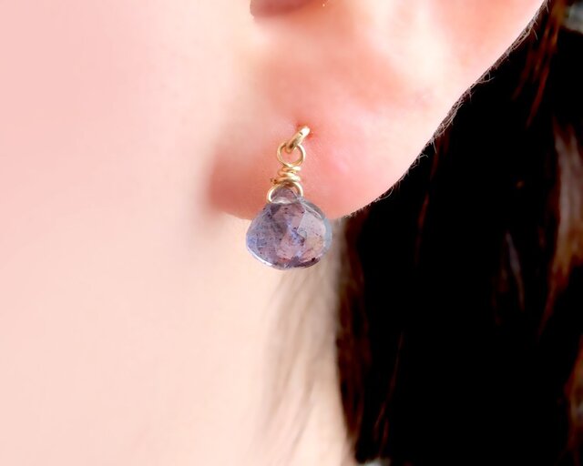 楽天市場】ピアス 一粒ピアス スタッド アイオライト 14K