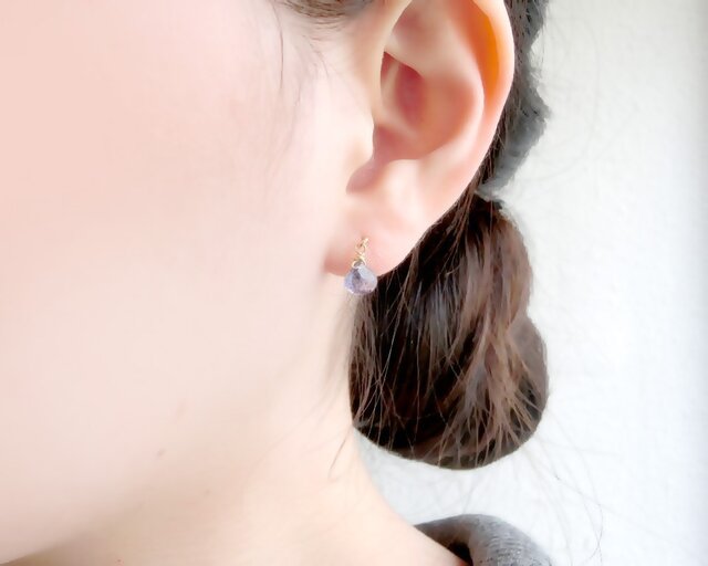 楽天市場】ピアス 一粒ピアス スタッド アイオライト 14K