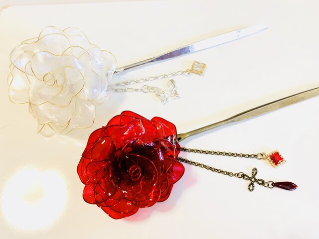 薔薇かんざし・ヘアクリップ | iichi 日々の暮らしを心地よく