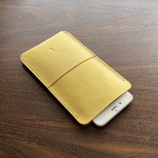 草木染め革丨全機種対応スマホケース【すぽっと/spot】きはだ染め