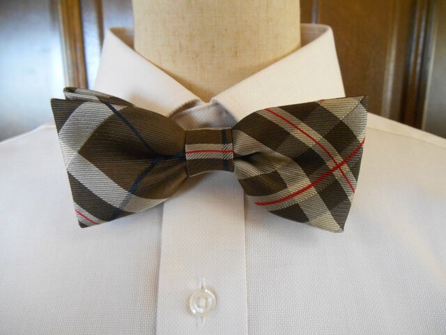 ✳︎オーダー品✳︎ハンドメイド✳︎蝶ネクタイ　ブラウンチェック ✳︎オーダー品✳︎ハンドメイド✳︎蝶ネクタイ ブラウンチェック