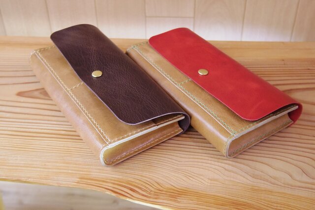 【受注生産】たっぷり入る通帳ワイドケース(通帳10冊+印鑑+カード収納可)の画像1枚目