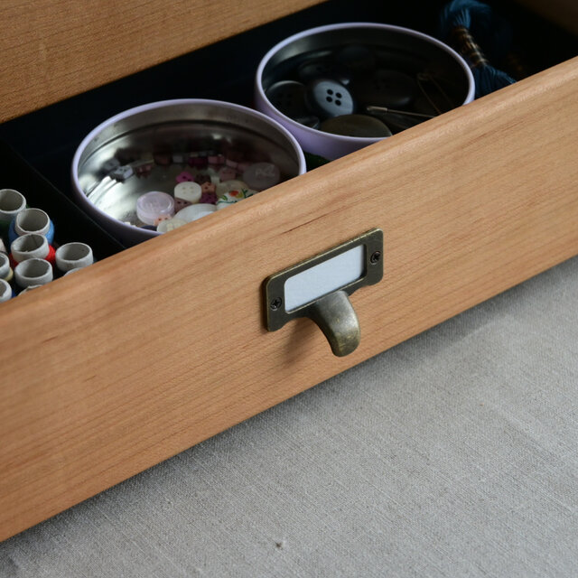 山桜の裁縫箱 ソーイングボックス 道具箱 レトロ真鍮つまみ | iichi