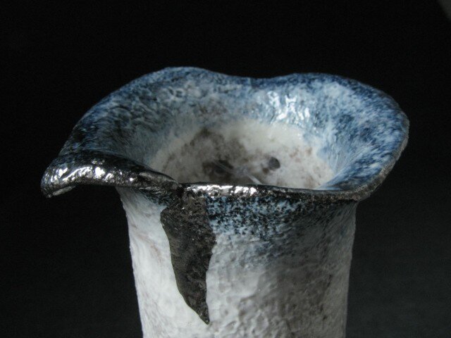 [Sale] オノエコウタ 銀壺 銀彩 作家物 花器 いけばな オノエコウタ 銀壺 銀彩 作家物 花器 いけばな