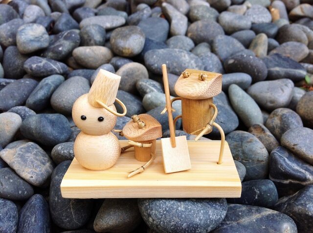 竹細工～カエル＆雪だるま | iichi 日々の暮らしを心地よくする