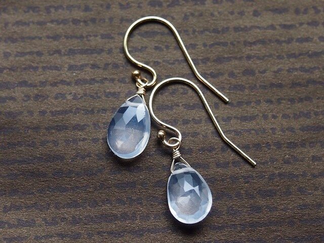 シルキークォーツのシンプルピアス（14kgf）/イヤリング | iichi