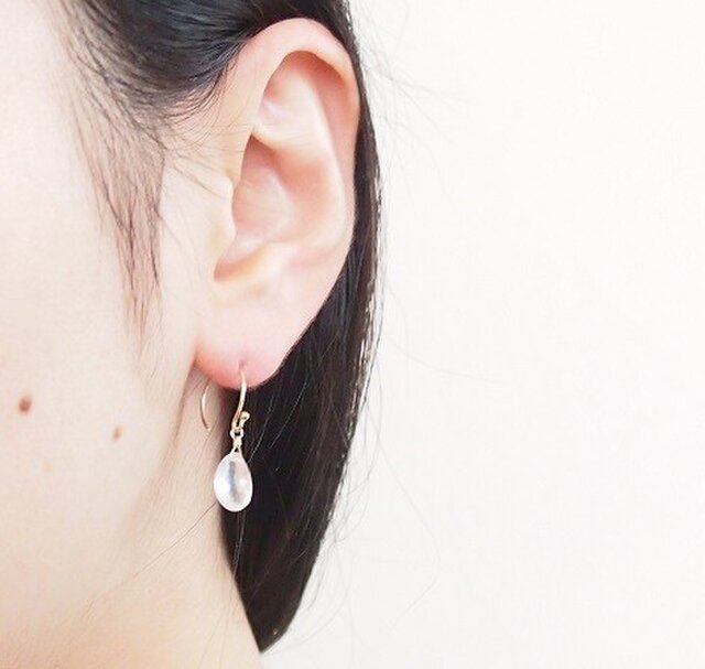 14kgfシェル✖️オニキスインタルシアピアス/イヤリング 14kgfシェル✖️オニキスインタルシアピアス/イヤリング