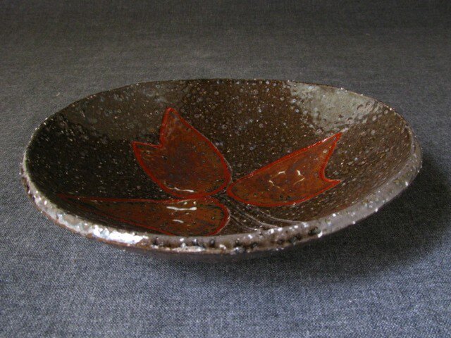 陶芸家　陶土　パン皿　陶芸 陶器 食器（18）コバルト釉彩色皿 陶芸家オリジナル陶器 | iichi 日々