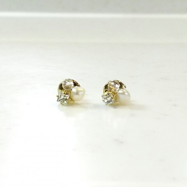 淡水パール＊スワロ＊ビジューピアス #198