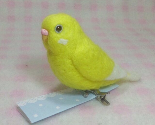 セキセイインコ ルチノー赤目 mini♪☆マグネット/ブローチ