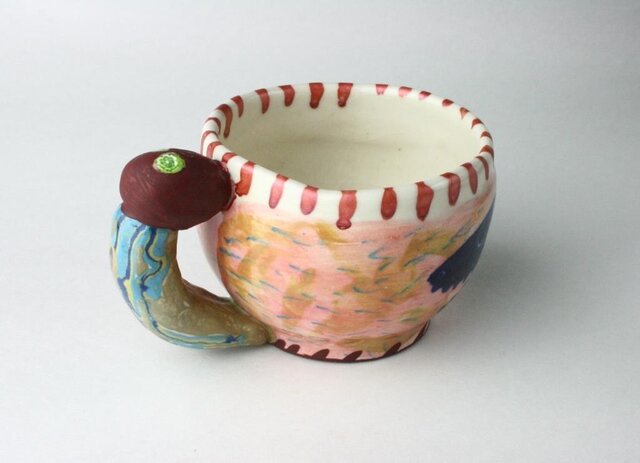 可愛い虫っ子のマグカップ /陶器/可愛いマグカップ/陶芸家/ cute ceramicの画像1枚目