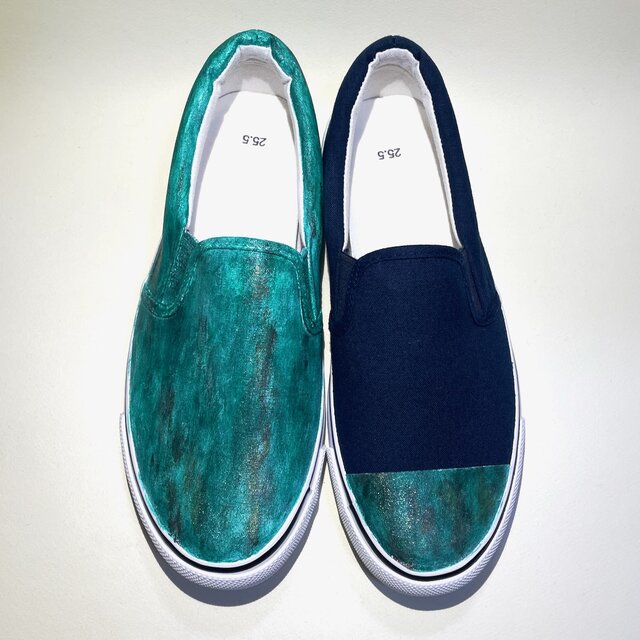 錆付いたアシメスリッポン (撥水加工ver.) 22.0cm〜29.0cm