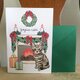 クリスマスカード＊暖かい暖炉の前で～キジトラ猫～２セットの画像