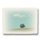 かわいい和紙の立体アートパネル「丘の上の一本の木とはぐれ雲」(18x13.5cm)の画像