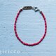 フランスの珍しい艶のあるキレイな赤のスフレガラスのブレスレット（TJ10911）の画像