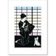 A4アートポスター・切り絵シリーズ「女将と猫」の画像