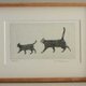 お散歩・二匹の猫/ 銅版画 (額あり）の画像