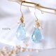 【k10】ブルートパーズと淡水パールのマーメイドピアス★water bijou（イヤリング可）の画像