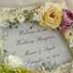 ウェディング ウェルカムボード（アンティークホワイトフレーム&パープル）結婚式  / 受注製作の画像