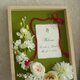 結婚式 和風 ウェルカムボード（抹茶グリーン×ホワイトフラワー）花 和装 ウェディング モダン  /受注製作の画像