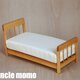 ドール用ベッド　シングル（色：オーク）　1/12ミニチュア家具