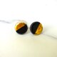 金彩 round twin color ピアス /イヤリング(黒)
